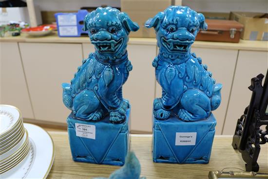 A collection of Chinese turquoise Dogs of Fo